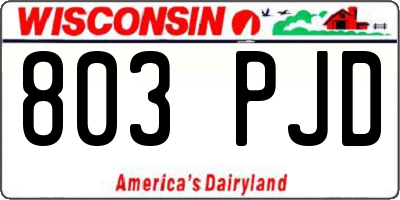 WI license plate 803PJD