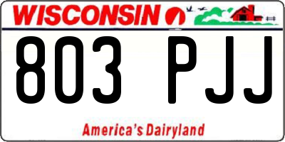 WI license plate 803PJJ