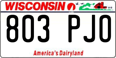 WI license plate 803PJO
