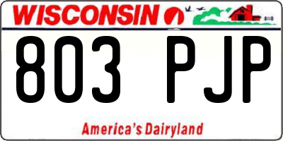 WI license plate 803PJP