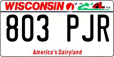 WI license plate 803PJR