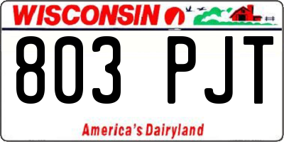 WI license plate 803PJT