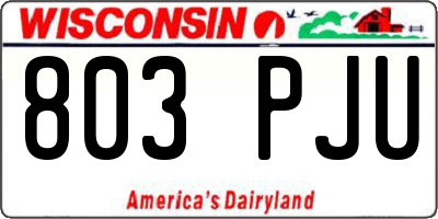 WI license plate 803PJU