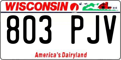 WI license plate 803PJV