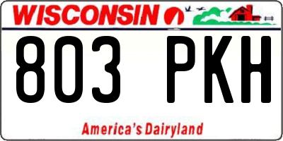 WI license plate 803PKH