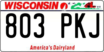 WI license plate 803PKJ