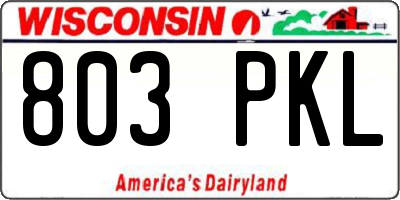 WI license plate 803PKL