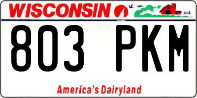 WI license plate 803PKM