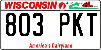 WI license plate 803PKT