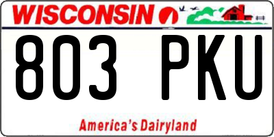 WI license plate 803PKU