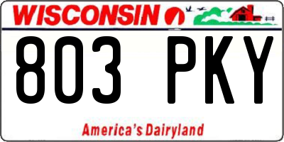 WI license plate 803PKY