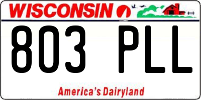 WI license plate 803PLL