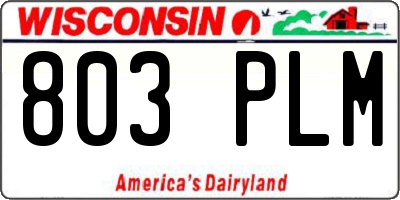 WI license plate 803PLM