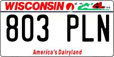 WI license plate 803PLN