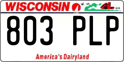 WI license plate 803PLP