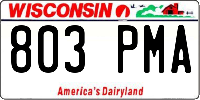WI license plate 803PMA