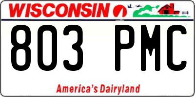 WI license plate 803PMC