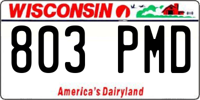 WI license plate 803PMD