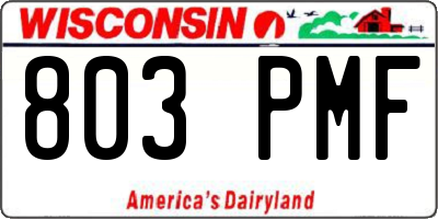 WI license plate 803PMF