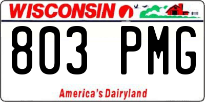 WI license plate 803PMG