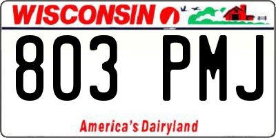 WI license plate 803PMJ