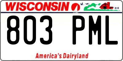 WI license plate 803PML
