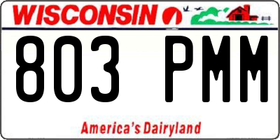 WI license plate 803PMM