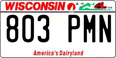 WI license plate 803PMN