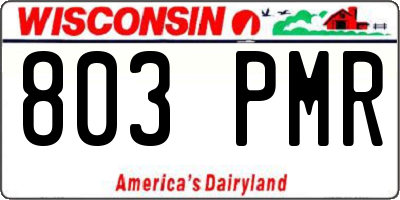 WI license plate 803PMR