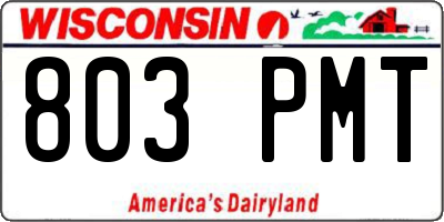 WI license plate 803PMT