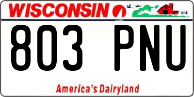 WI license plate 803PNU
