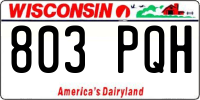 WI license plate 803PQH