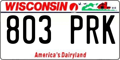WI license plate 803PRK