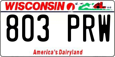 WI license plate 803PRW