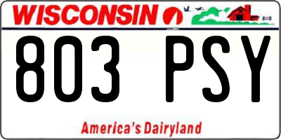 WI license plate 803PSY
