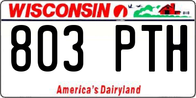 WI license plate 803PTH