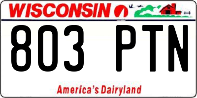 WI license plate 803PTN