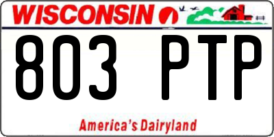 WI license plate 803PTP