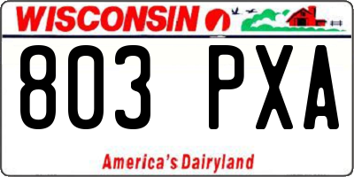 WI license plate 803PXA