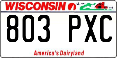WI license plate 803PXC