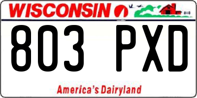 WI license plate 803PXD