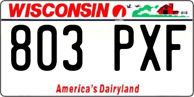 WI license plate 803PXF