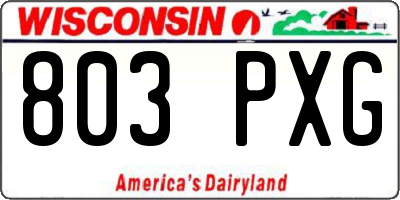 WI license plate 803PXG