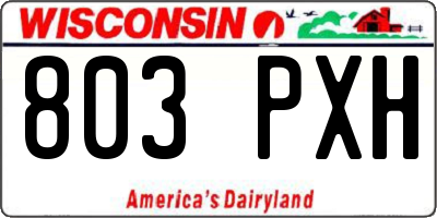 WI license plate 803PXH