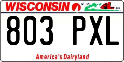 WI license plate 803PXL