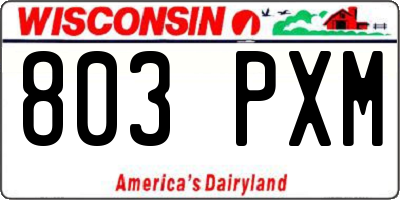 WI license plate 803PXM