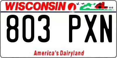 WI license plate 803PXN