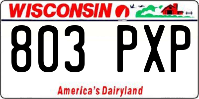 WI license plate 803PXP