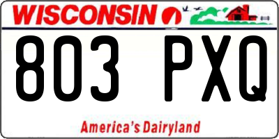 WI license plate 803PXQ