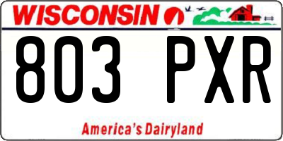 WI license plate 803PXR